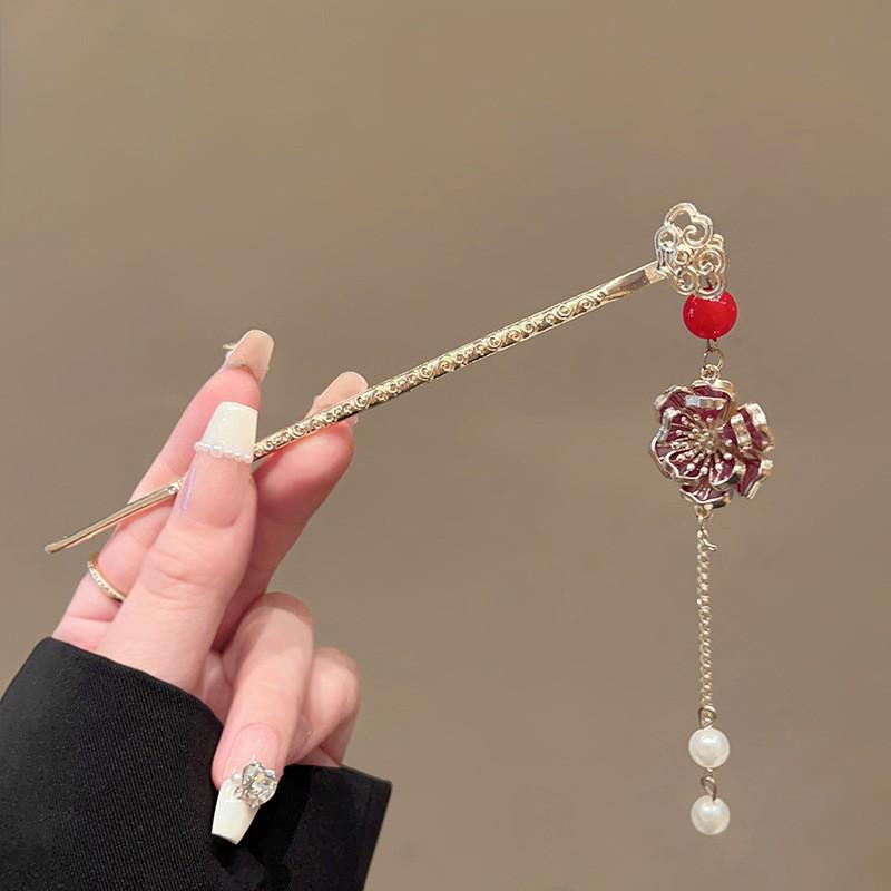 Tassel Flower Hairpin: Elegant Chinese Style Hanfu & Qipao Hair Accessory for Women