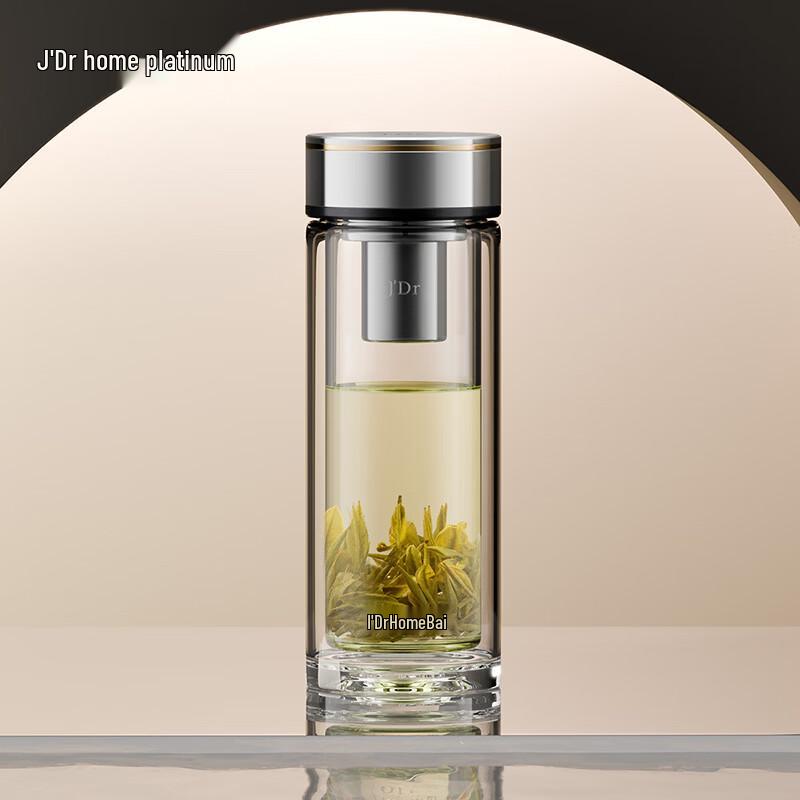 J Dr Premium Double Wall Glass Tea & Coffee Tumbler 370ml