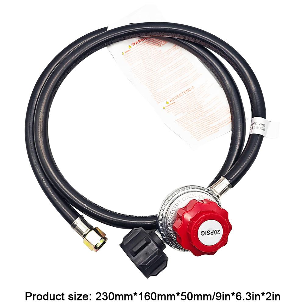 1.5FT Grill Connector and Hose 0-20 PSI Adjustable High Pressure Propane Gas Regulator for Most Gas Grill Heater Fire Pit Table