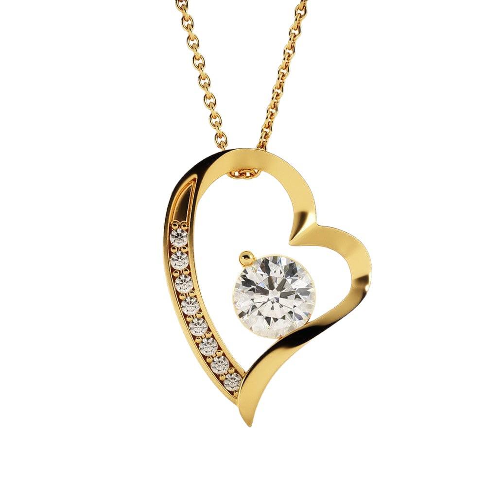 Eternal Heart Zirconia Long Necklace: High-Luxury Stainless Steel Clavicle Chain with Love Heart Pendant