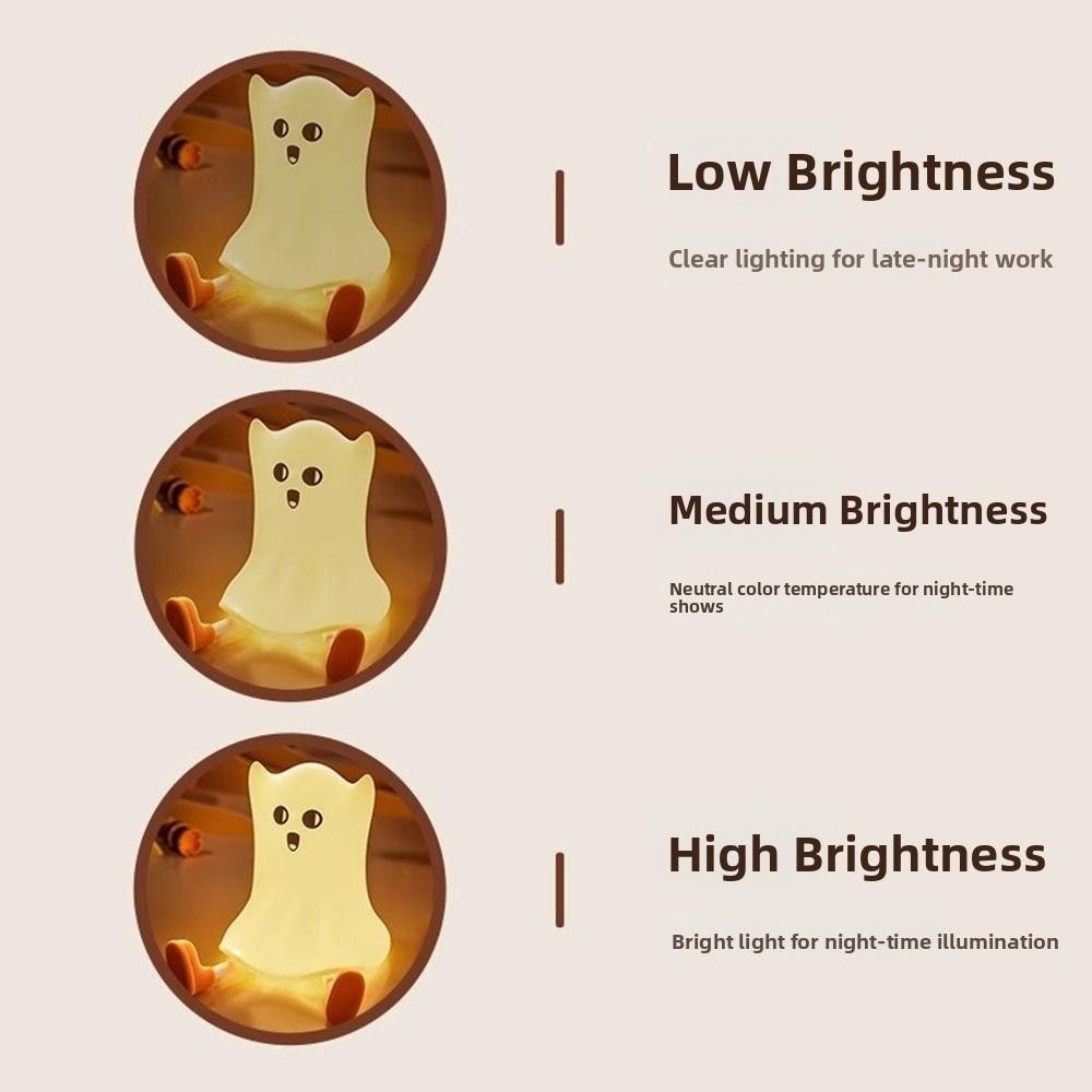 Helloween RGB LED Night Light Pumpkin Ghost Timer Bedroom Bedlight Cartoon 3 Levels Brightness Sleep Light Desktop Ornaments