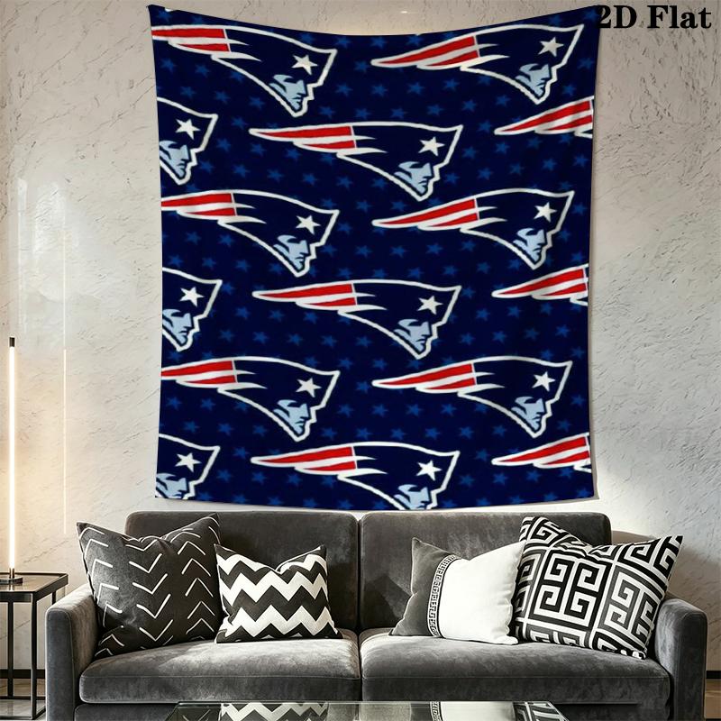 New England Patriots Wall Tapestry Aesthetic Wall Hanging Printed Fabric Blanket Decorative Tapestries for Bedroom Living Room Home Decor