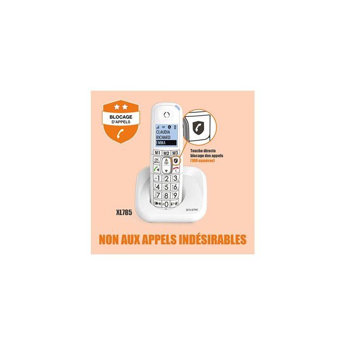 Téléphone sans fil Alcatel DECT XL785, Grand Ecran et grandes touches