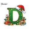 Holiday Tree Hanging Decor Personalized 26 Alphabet Christmas Ornament with Santa Hat Elf Design, Acrylic Cute Pendant for Mantel And Party