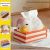 Lovely Cartoon Duck Resin Tissue Box Cover Decorative Napkin Holder for Home Living Room Tabletop Elegant Art Wall Display Item