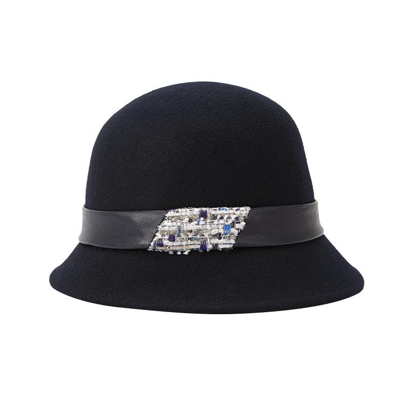 Autumn and Winter New British Celebrity Wool Top Hat Elegant Retro Basin Hat Versatile Fisherman Hat Children Age Reduction