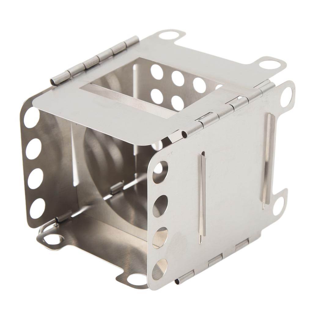 Portable Wood Stove Stainless Steel Camping Stove Ultralight Camp Mini Pocket Folding Stove for