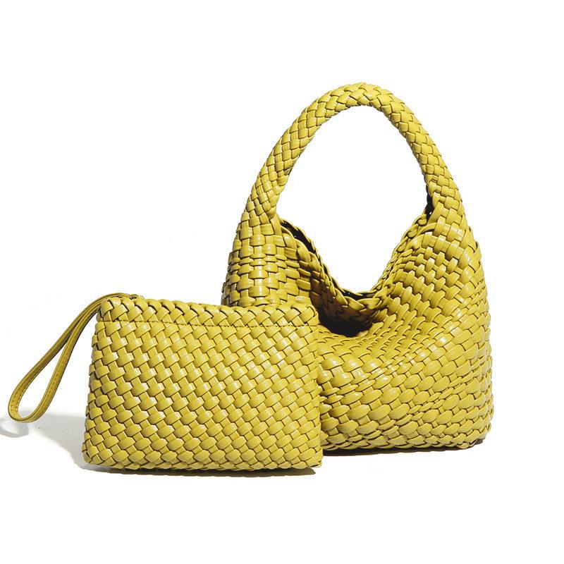 JMG Bags Modieuze Geweven Moeder-en-kind Tas, Effen Kleur, Veelzijdige en Eenvoudige Handtas, Lichte Luxe en Niche Single-shoulder Crossbody Dames Tas