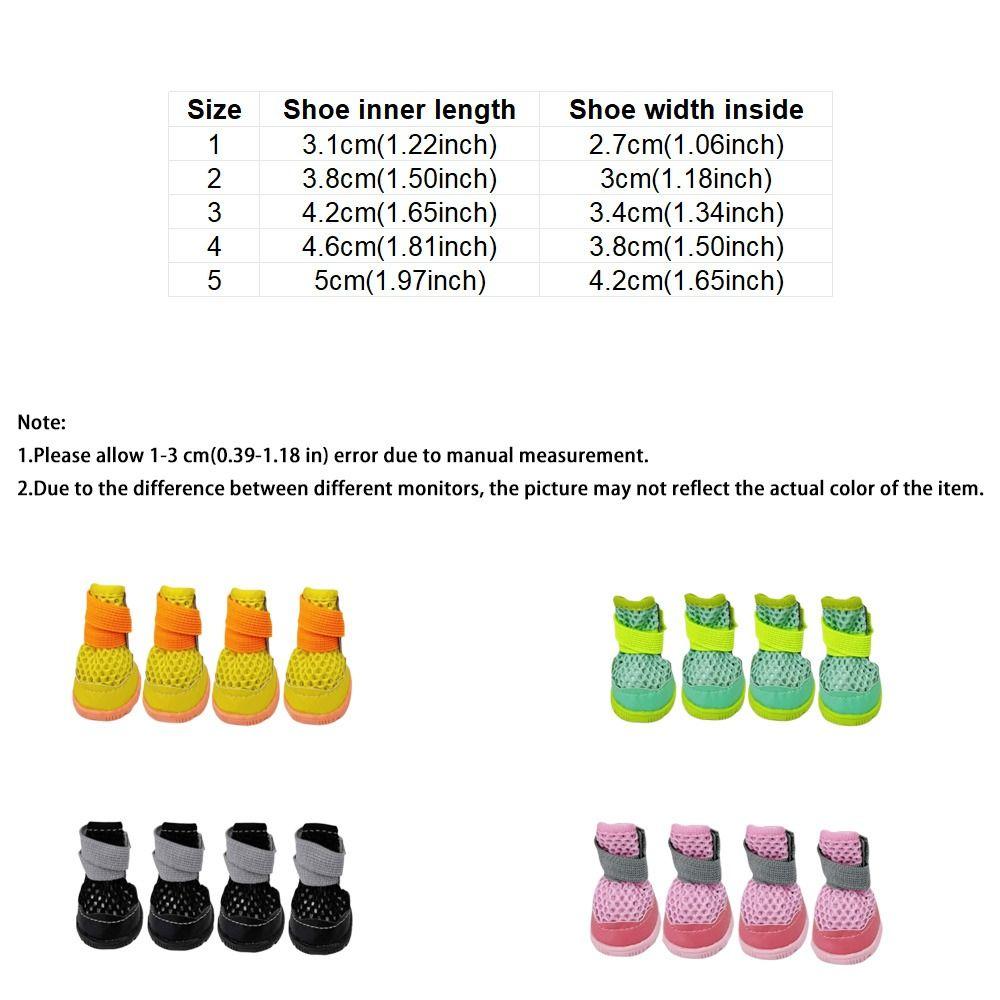 4pcs/set Breathable Anti-Slip Dog Boots Wear-Resistant Dog Paw Protectors  Night-time Walking