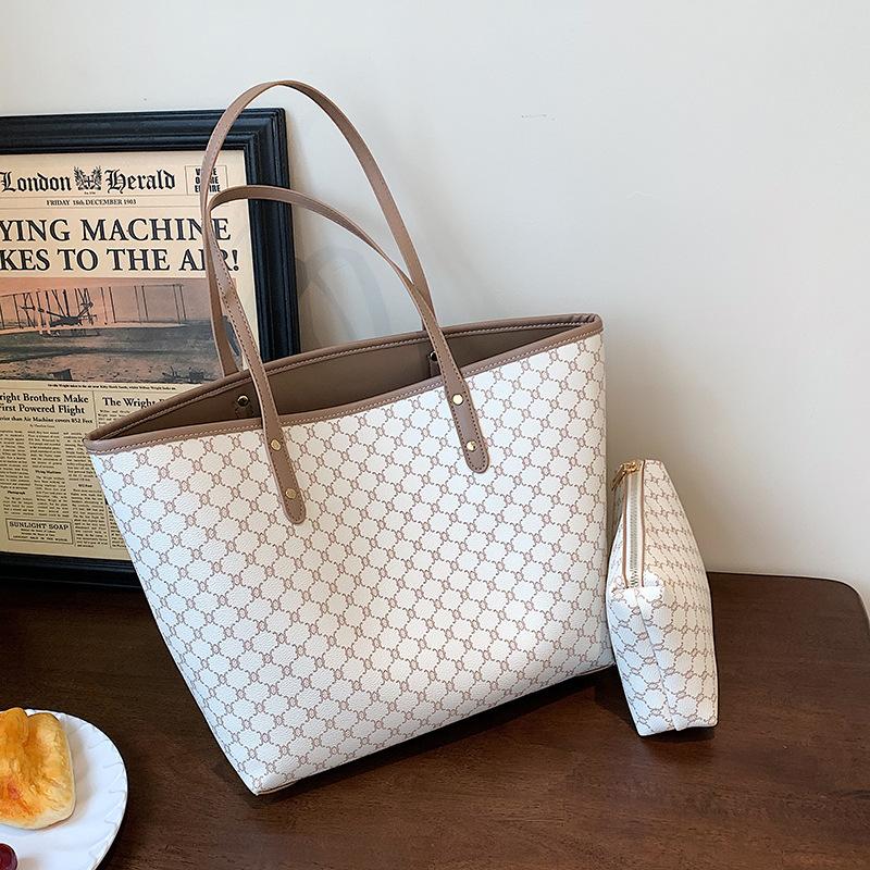 Women's bag new 2025 Korean version shoulder bag printed plaid tote bag handbag mother and child large capacity bag