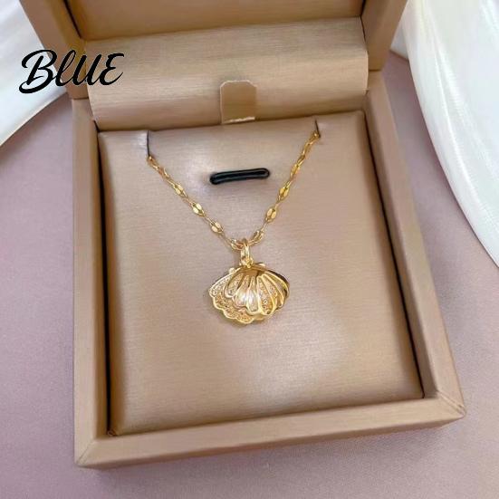 Exquisite Design Jewelry Hollow Shell Faux Pearl Necklace Pendant