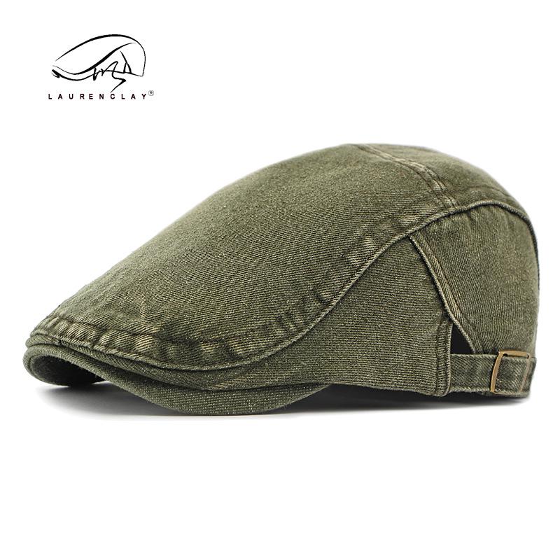 Unisex Korean Style Cotton Denim Beret - Retro Duckbill Newsboy Cap