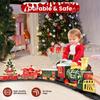 Christmas Electric Track Train Set Children Toy Railway Trains Cargo Car Model with Sounds Lights Kids New Year Xmas Gifts Decor