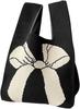 Knot Wrist Tote Handmade Knit Handbag Reusable Casual Bow Tie Knot Wrist Bag Fashion Shopping 20x36cm Knitted