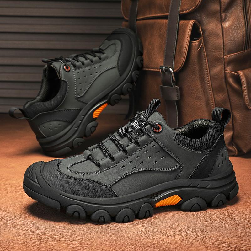 Fashion Genuine Leather Men's Casual Shoes Outdoor Sneakers Non-Slip Sports Hiking Footwear Leisure Walk Male Treking Footwear Trainers
