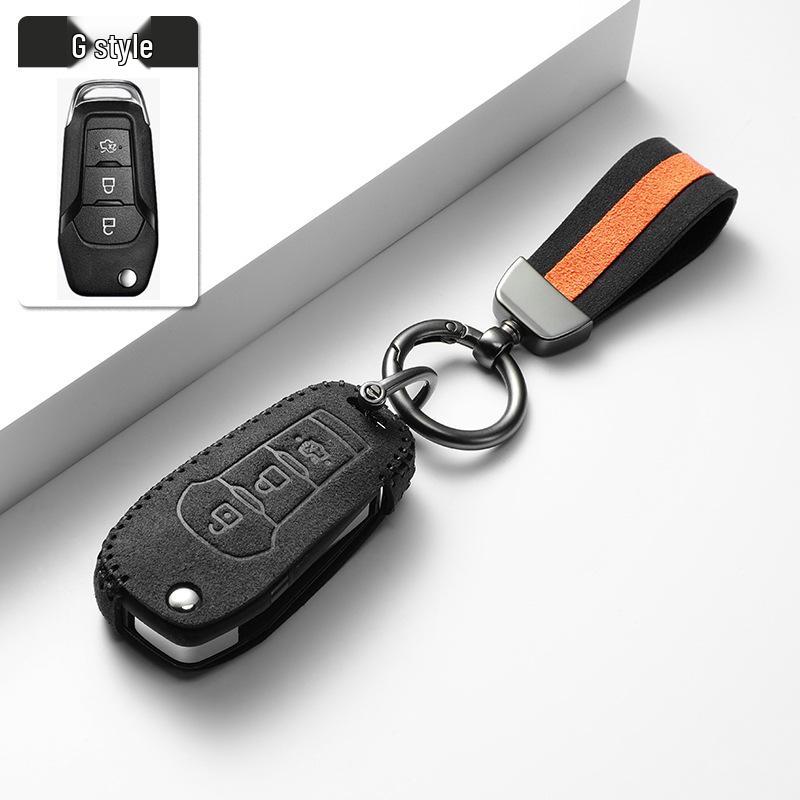 Two-Tone Suede Key Shell for Ford Mondeo, Edge, Explorer, and Focus
