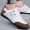 Men's shoes spring and autumn Korean version leather shoes men's trend lace-up business casual white leather shoes
