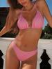 Maillot de bain pour femme Bikini sexy à imprimé, bretelles doubles, taille haute, fendu