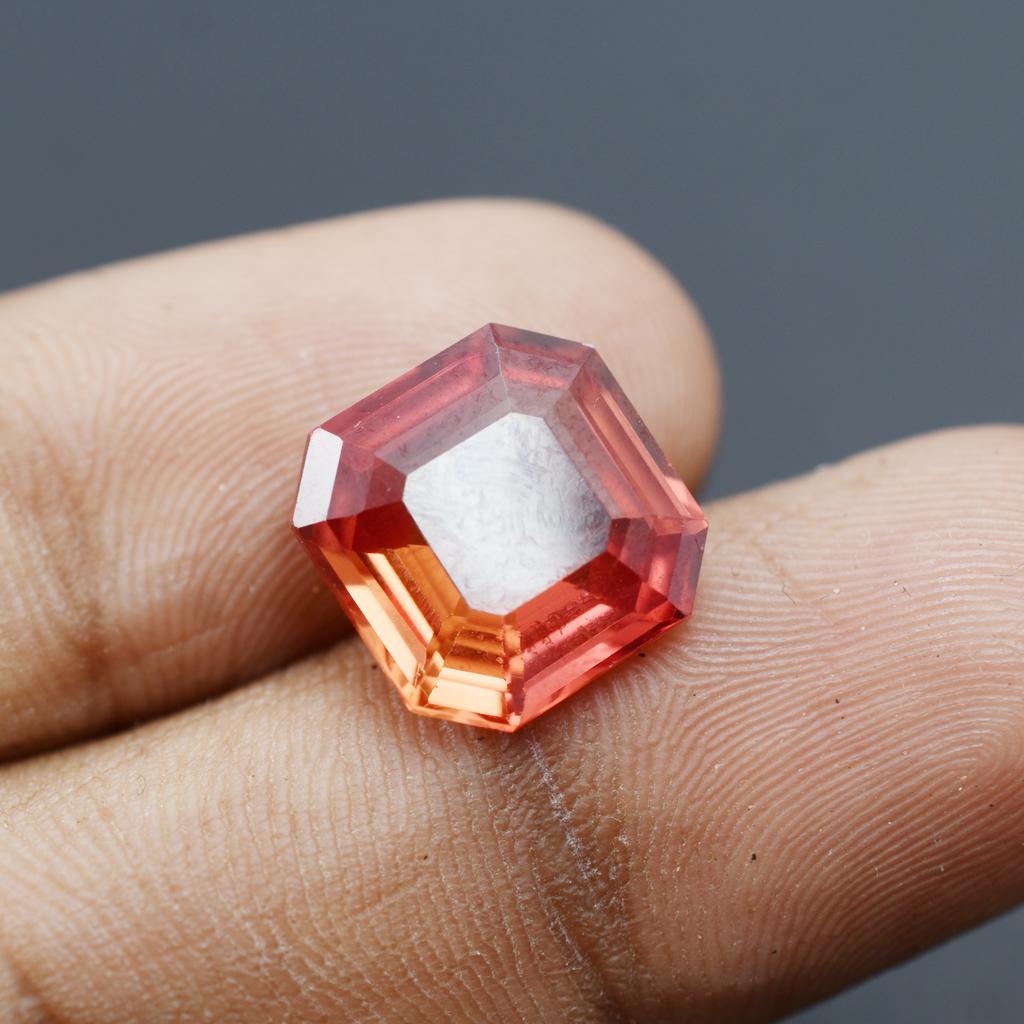 Ceylon Sapphire Orange Square Cut 7.50 Ct Natural CERTIFIED Loose Gemstone M-2072-sa