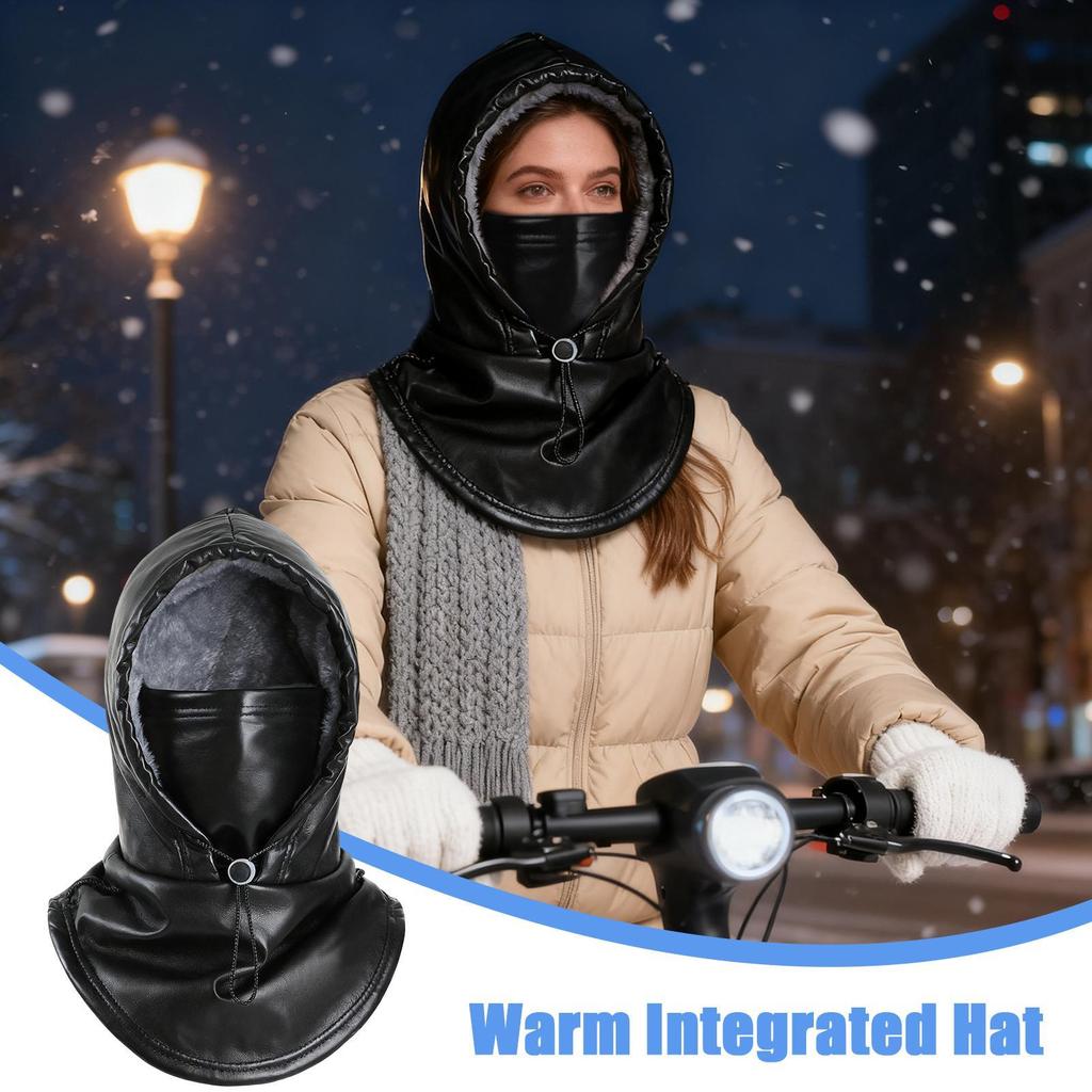 Cold Weather Face Cover Protective Waterproof Thermal PU Hat Cold Weather Snow Face Warmer For Outdoor Motorcycle Riding Hiking