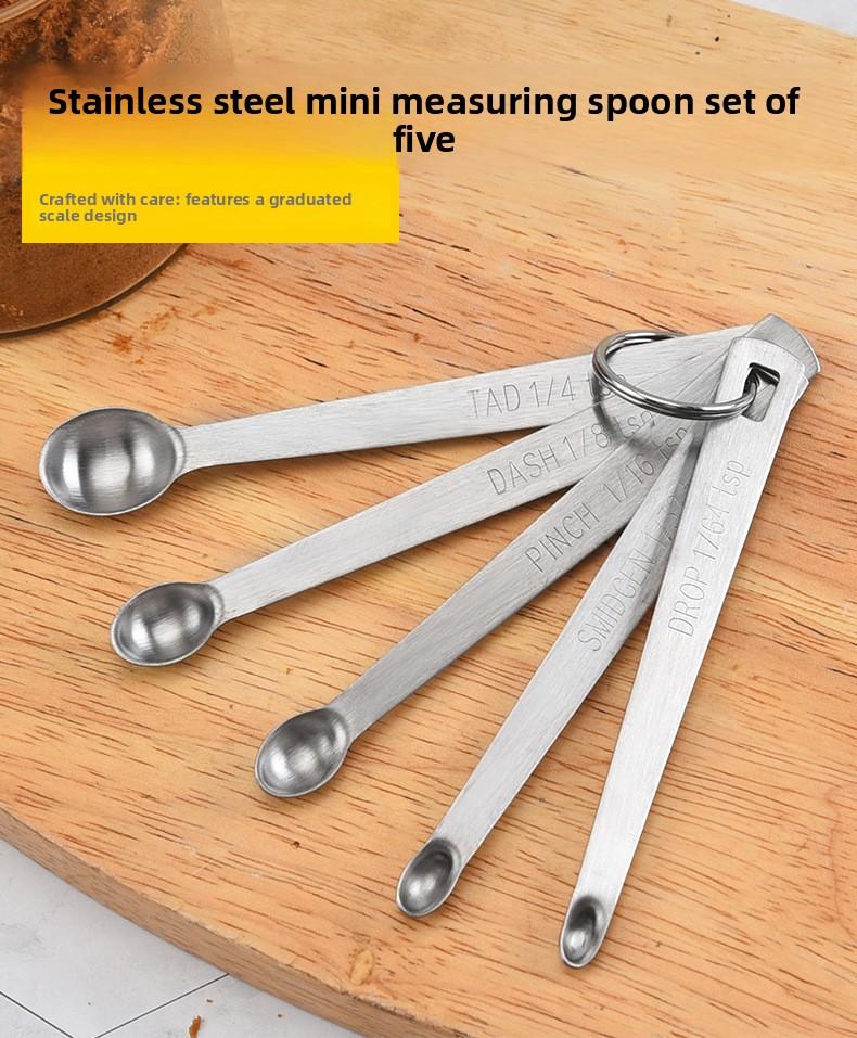Stainless steel mini measuring spoon 5-piece set baking tool measuring spoon household salt spoon seasoning spoon