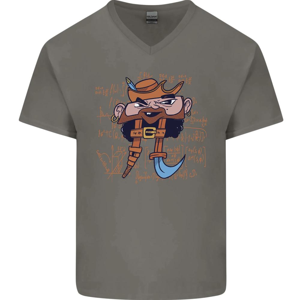 26 Pi Pirate Funny Maths Equation Geek Nerd Mens V-Neck Cotton T-Shirt Unisex T-Shirt M