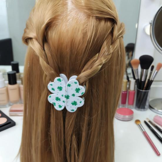 Magnetic Hair Claw Four Leaf Clover Shape Hair Clip No Slip Strong Hold Hair Claw Voluminous Style Hair Accessory