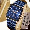 Waterproof Watch For Men Casual Sports Luminous Men's Quartz Wristwatches Stainless Steel Square Chronograph Reloj Hombre