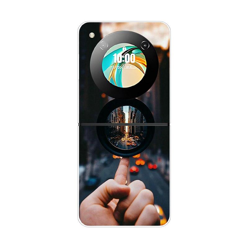 Etui For ZTE Nubia Flip NX724J Modne Malowane Przezroczyste Twarde PC Składane Pokrowiec For ZTE Libero Flip Przezroczyste Etui Funda