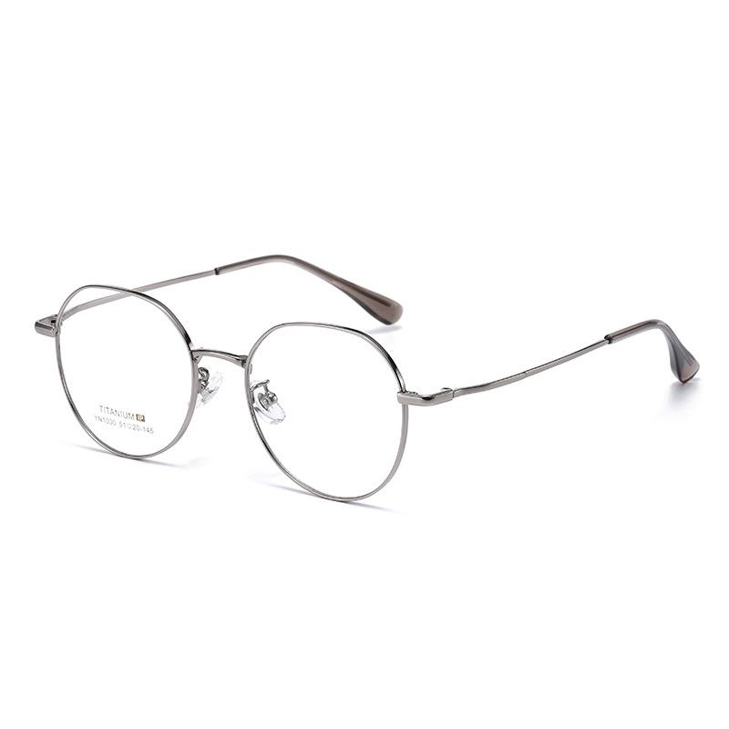 Fashionable Titanium Round Frame Eyeglasses with IP Plating