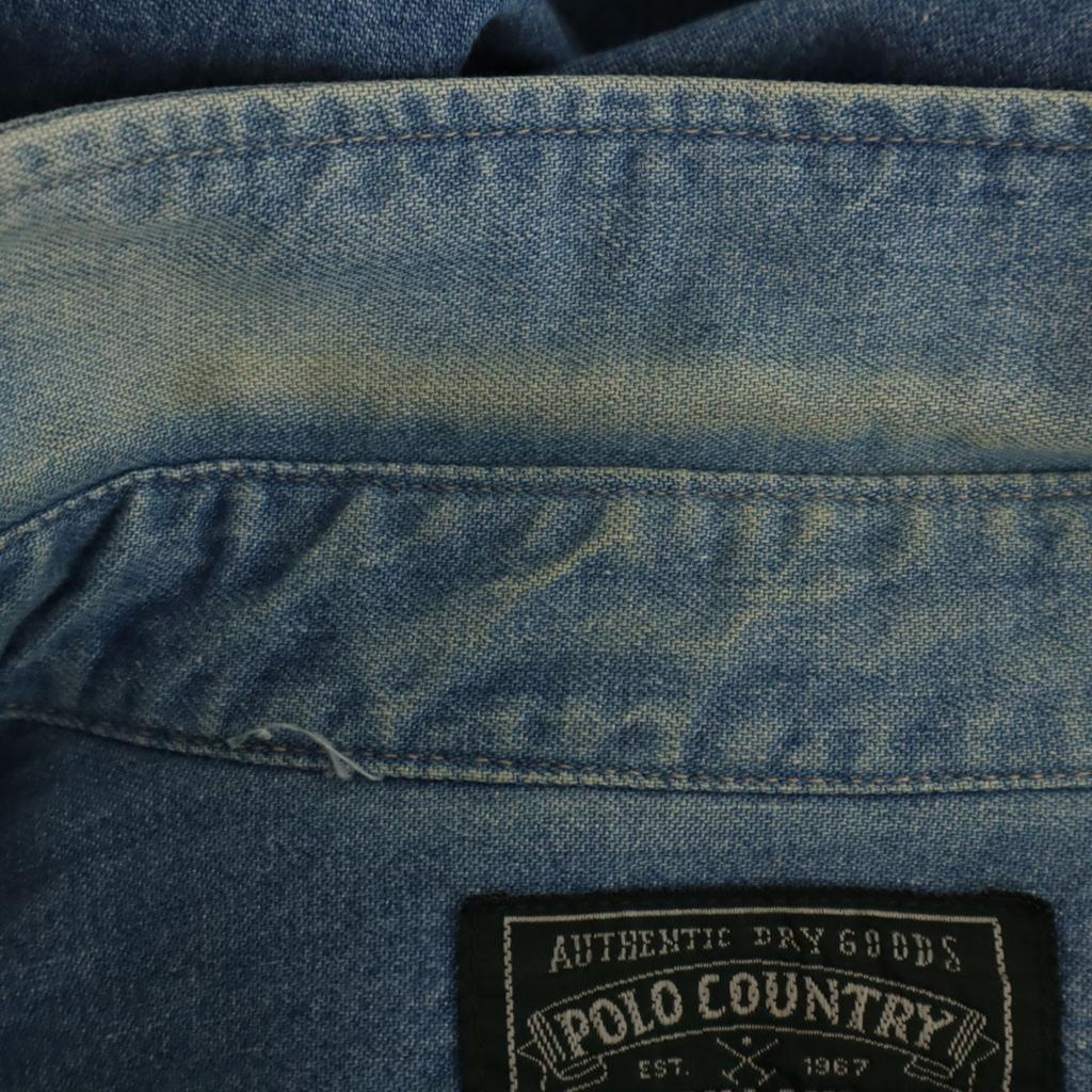 POLO COUNTRY RALPH LAUREN 80s 90s Old Long sleeve Denim shirt M Wash blue Men's Used