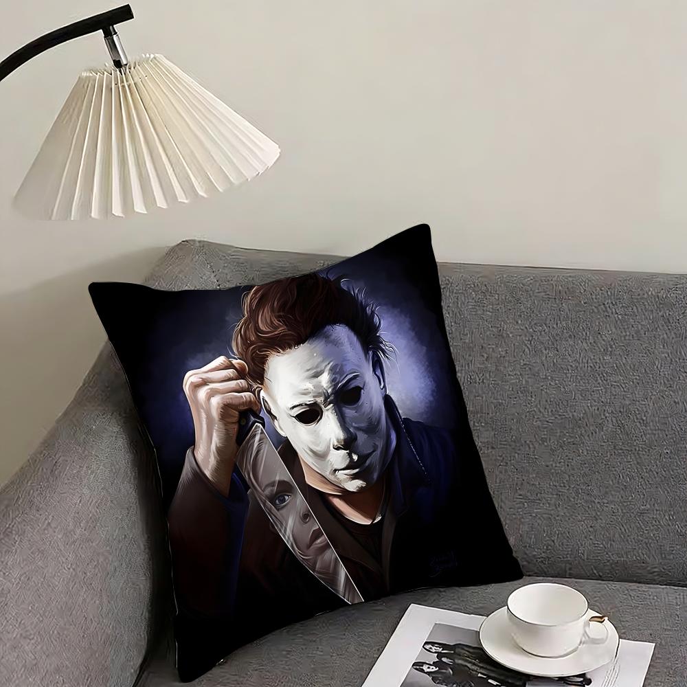 M-Michael M-Myers Horror Movie Cushion Cover Pillowcase Ultra Soft Skin Friendly Fabric Cloud Like Comfort & Concealed Zipper