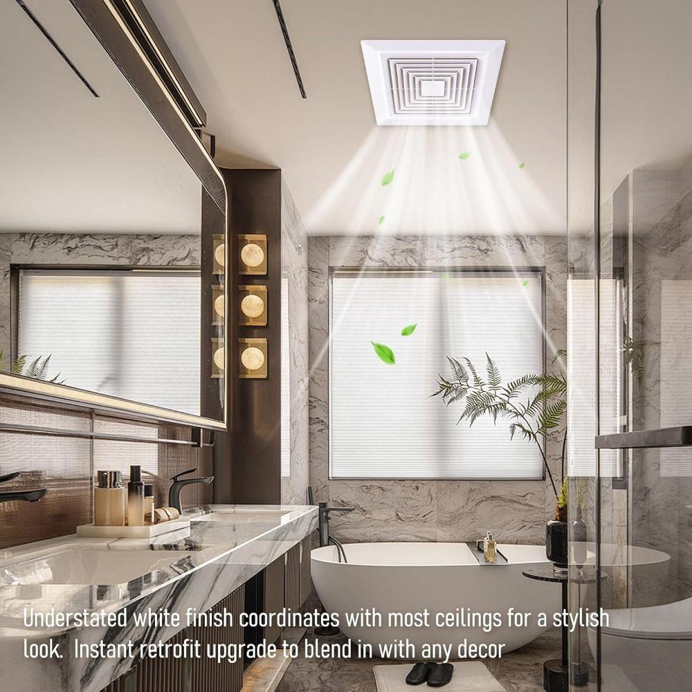 With Spring Exhaust Fan Cover Square Air Diffuser New Diverter Ventilation Hood Bathroom