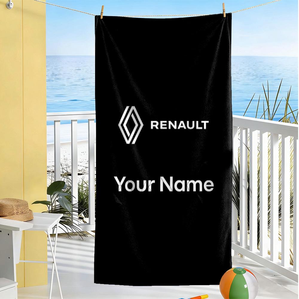 Renault Customize Text Beach Towel Quick-Dry Soft Microfiber Suitable for Sports Travel Swimming Yoga Bathroom Beach And Pool