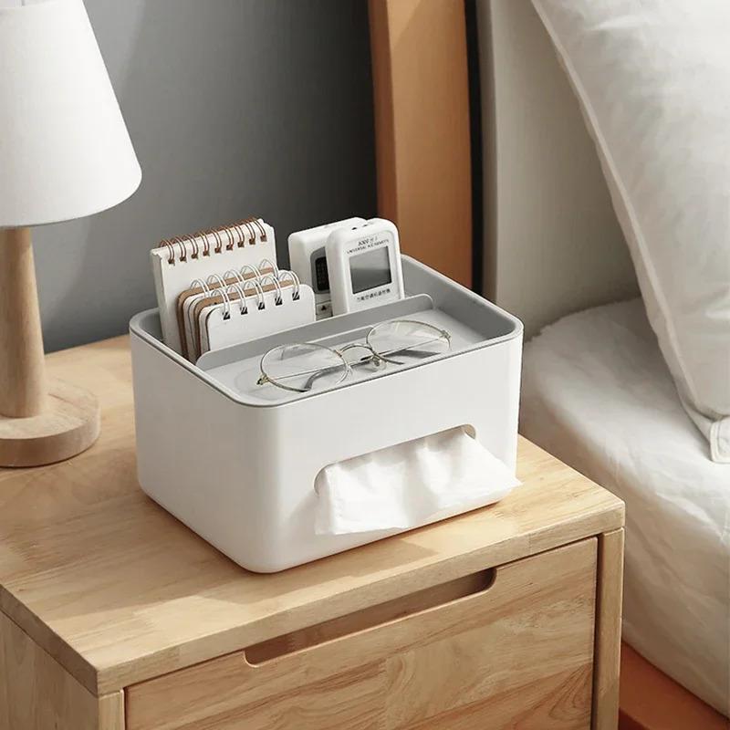 Multifunctional Desktop Storage Box Bathroom Living Room Remote Control Debris Tissue Storage Box Office Restaurant Storage Box