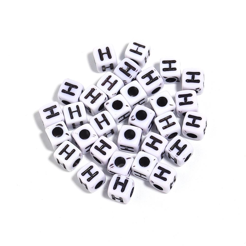50-100Pcs White Square Acrylic Letter Beads A- Z Cube Loose Spacer Beads Alphabet Beads DIY Bracelet Jewelry Making Accessories