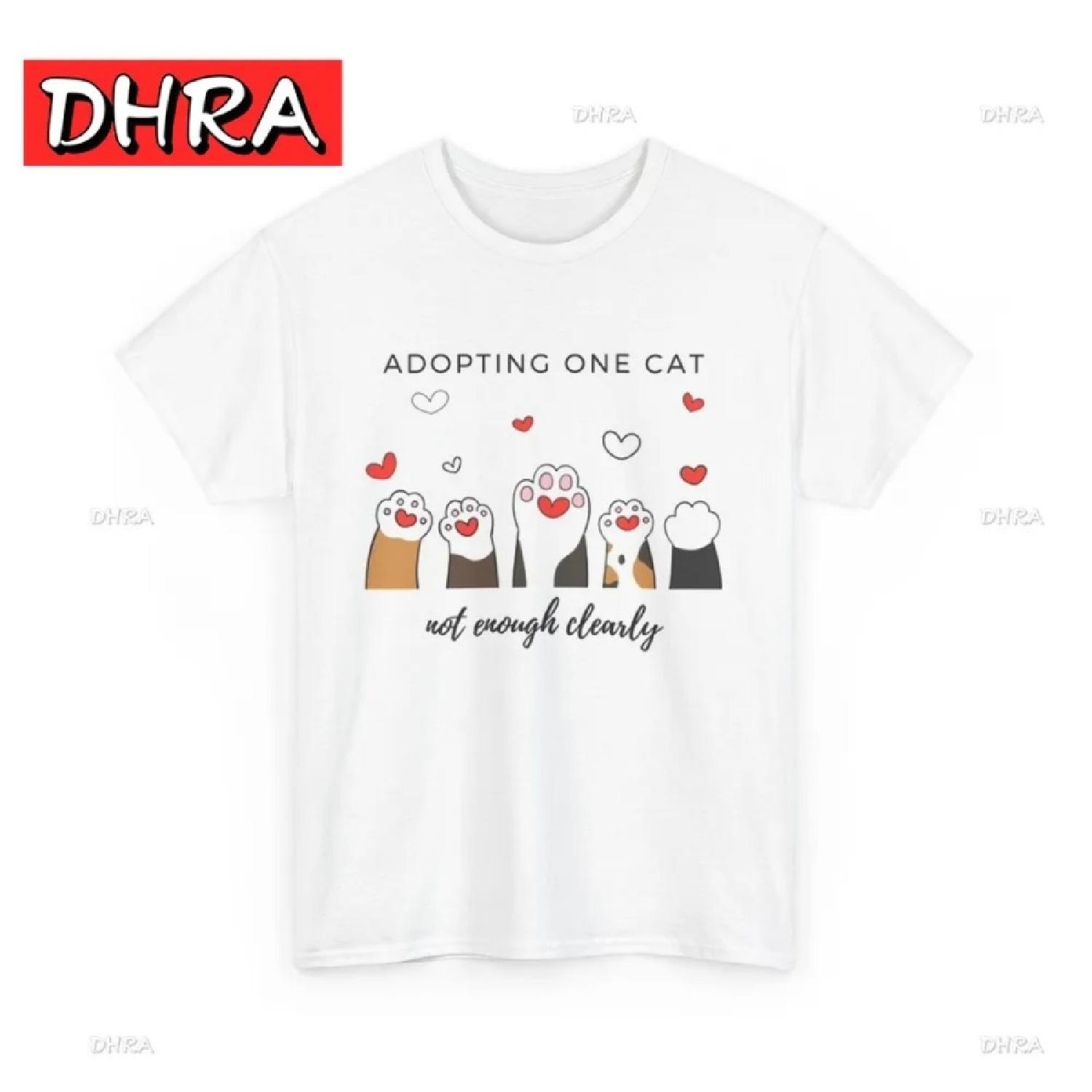 Футболка с забавным принтом  Усынови одного кота  унисекс, из плотного хлопка, классическая, милая, повседневная, винтажная, модная, уникальная, простая футболка. XXXXXL белый