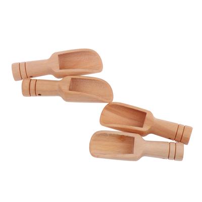 4Pcs Holz & Mini Löffel Gewürz Löffel Zucker Tee Kaffee Scoop Kleine Würze Löffel