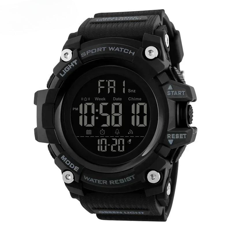 

1384 Military Digital Mens Wristwatches Waterproof Sport Electronic Watch for Men Shockproof Clock 1358 Reloj Masculino чорний