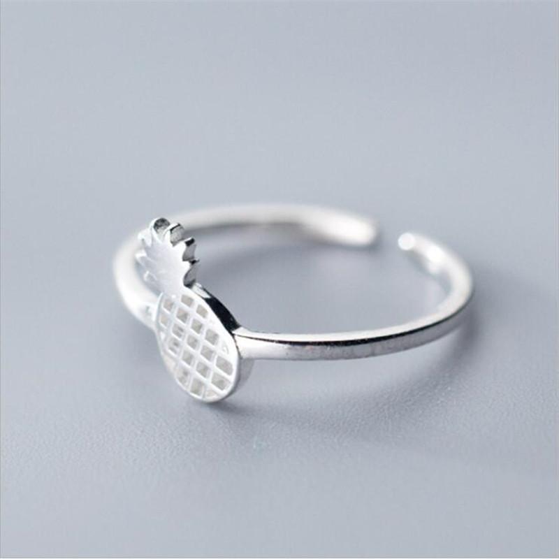 Simple Forest Sweet Pineapple 925 Sterling Silver Jewelry Personality Temperament Fruit Popular Opening Rings TYB505