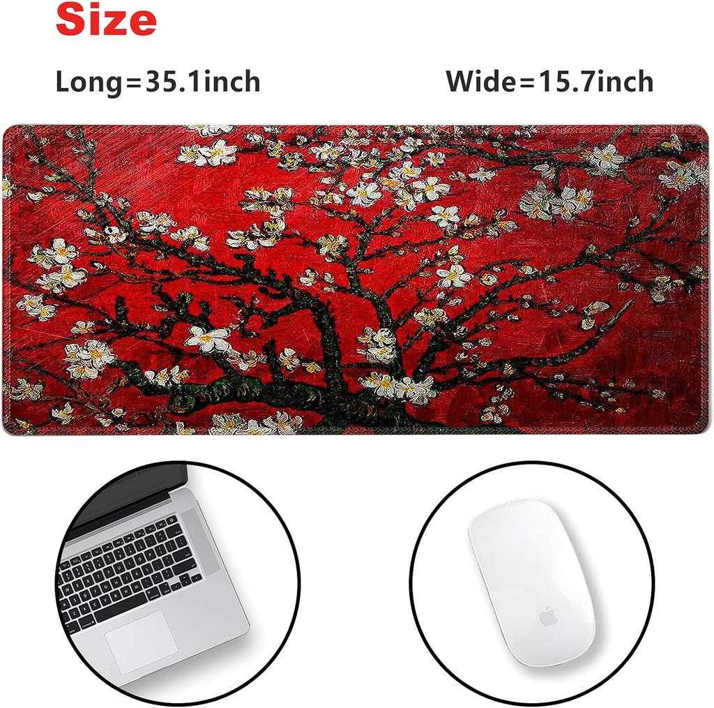 Large Gaming Mouse Pad XXL Extended Keyboard Mat Desk pad Mousepad Desk Decor Writing Pad Non-Slip Base Work Game Office Home