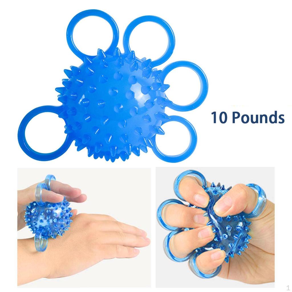 Handheld Grip Ball Five Strengthening Massage Squeeze Stress Strength Training for Adults Athletes
