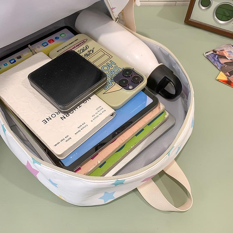 Stars Dot Print Girls Backpack Student Large Capacity Schoolbag