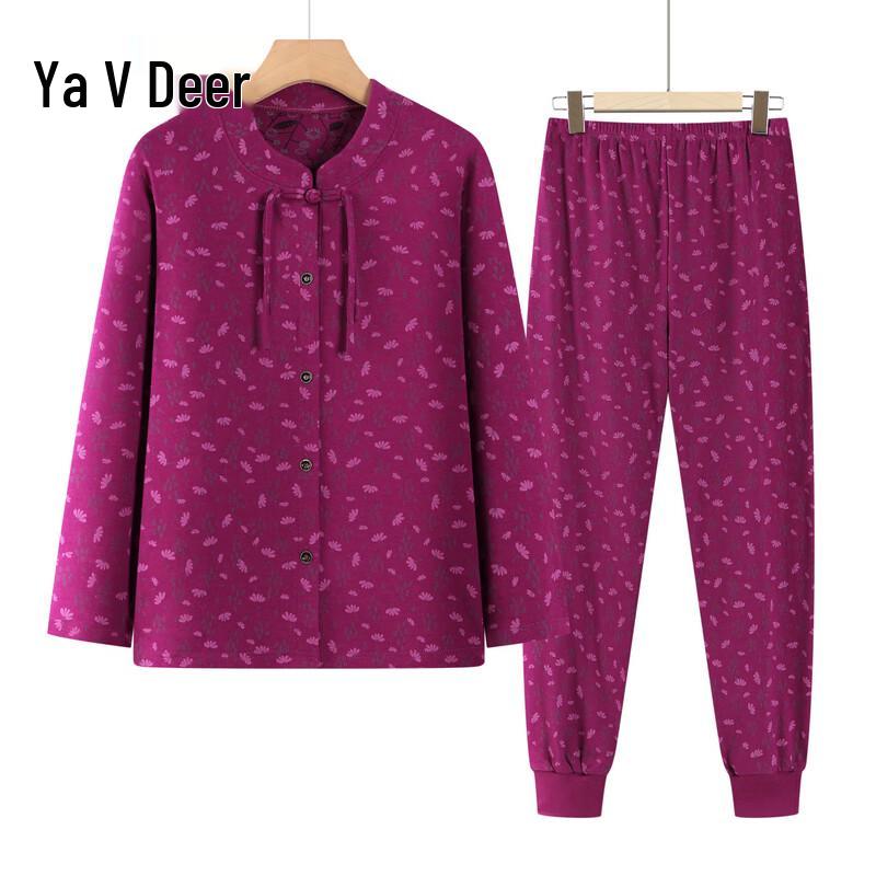 

Yalu Women s Cardigan Warm Cotton Underwear Set 3XL