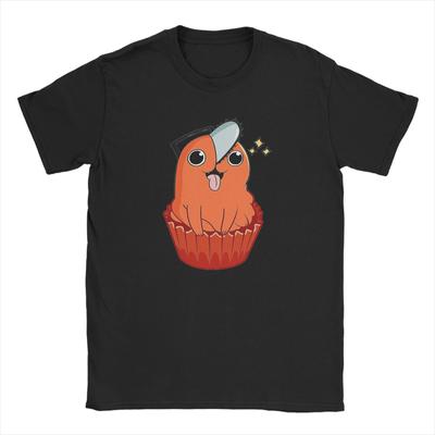 Casual T-Shirt Summer Cupcake Pochita Anime Chainsaw Man Fashion T-Shirts Cotton Tshirt for Men's Y2K Print Short Sleeve Tees