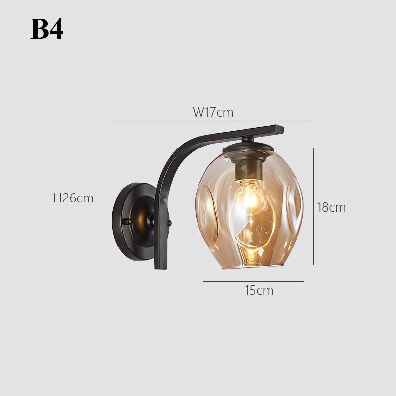 

Современный цветной настенный светильник бра со стеклянным абажуром Loft, декоративные внутренние светодиодные настенные светильники для коридора E27, черный, золотой, синий