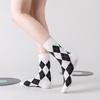 Dammode Argyle Mellanvads Jacquardstrumpor, Trendig Vår/Höst Japanskt Inspirerad Sportstil