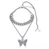 Statement Schmetterling Tennisketten Halskette Choker für Damen Kristall Strassstein Anhänger Halskette Schmuck Weihnachtsgeschenk