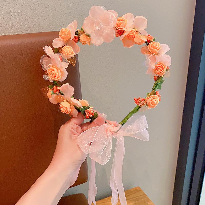 Flower Headbands For Girls Flower Hair Wreath Women Wedding Floral Crowns Princess Party Dance Hairband Flower Girls Headpiece