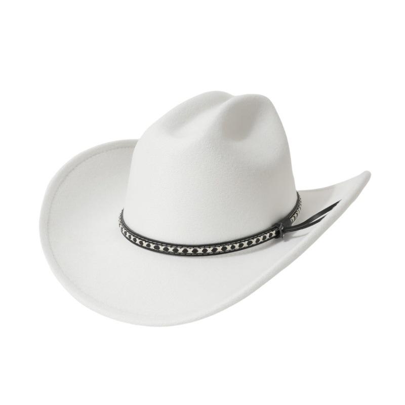 Exclusively for export, fashionable cowboy hats for men and women, unisex style, new European and American wool felt hats for stage use
